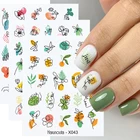 Женские абстрактные фигуры Harunouta, дизайнерские водные переводки, весенние цветочные листья, буквы, стикеры для дизайна ногтей, водяные знаки, Декор