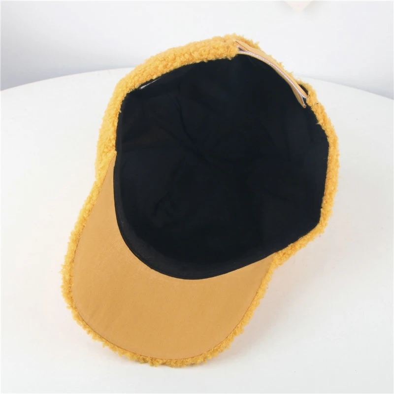 Детские осенне-зимние бейсбольные шапки имитация овечьей шерсти бархатные милые