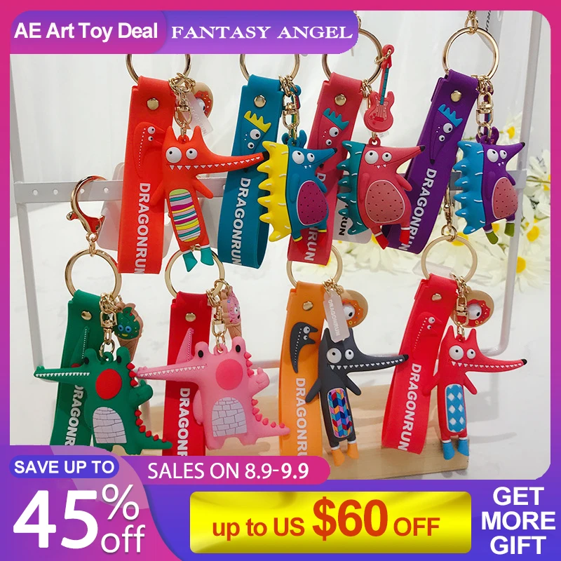 

2021 New Fashion Crocodile Keychains Lovely Fox Key Chain Original Cartoon Hedgehog Doll Key Rings Pendant Keychain For Girl