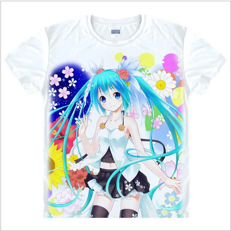 20 Новинка, футболка vocaloid Hatsune Miku, аниме, известная японская анимация, новинка, летняя мужская футболка, карнавальный костюм, Милая футболка - Цвет: 20