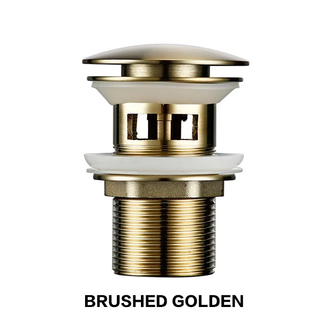 Brushed Golden Матовый Blalck Слив с переливом из нержавеющей стали слив раковины для ванной комнаты Аксессуары для ванной комнаты - Цвет: Brushed Golden