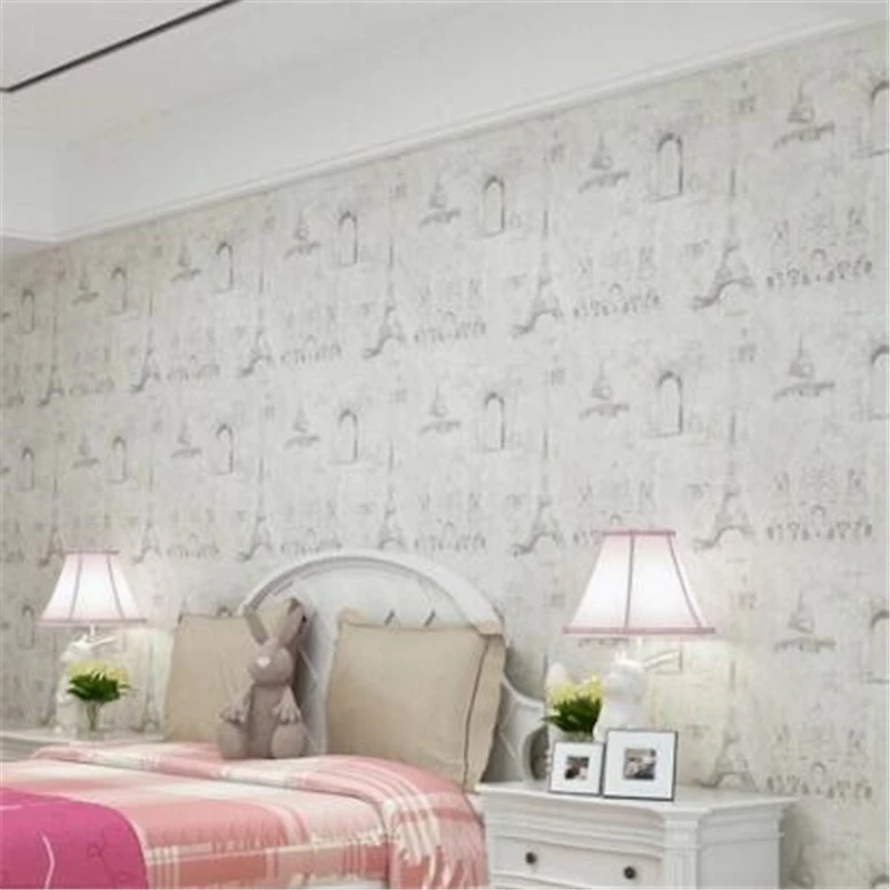 WELLYU Jane Eugene Eiffel Tower Wallpaper Kids Room Non Woven Warmer Bedroom Living TV Background | Обустройство дома
