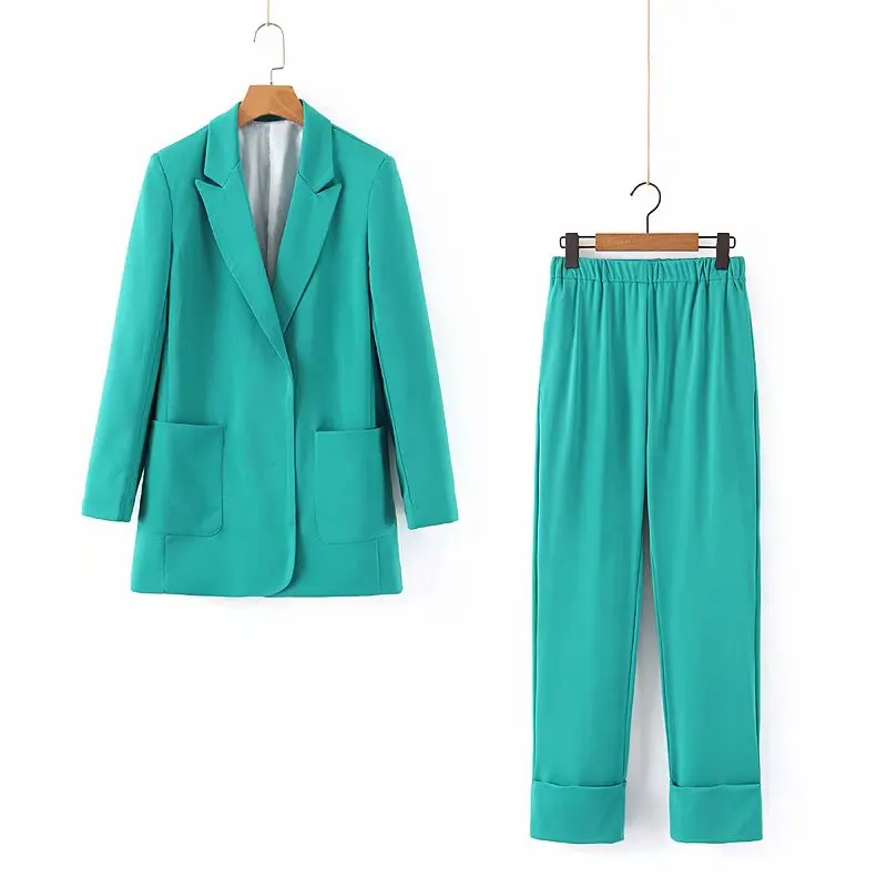 2019 осенний Блейзер костюм женский повседневный комплект из двух предметов