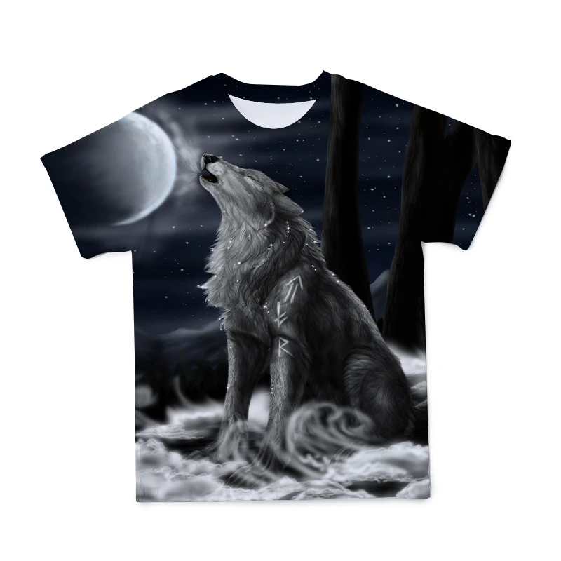

Summer Men's 3D T Shirt New Cool Wolf Pattern Printing Short-Sleeved Shirt O-Neck Fashion Casual Streetwear Men's T-Shirt