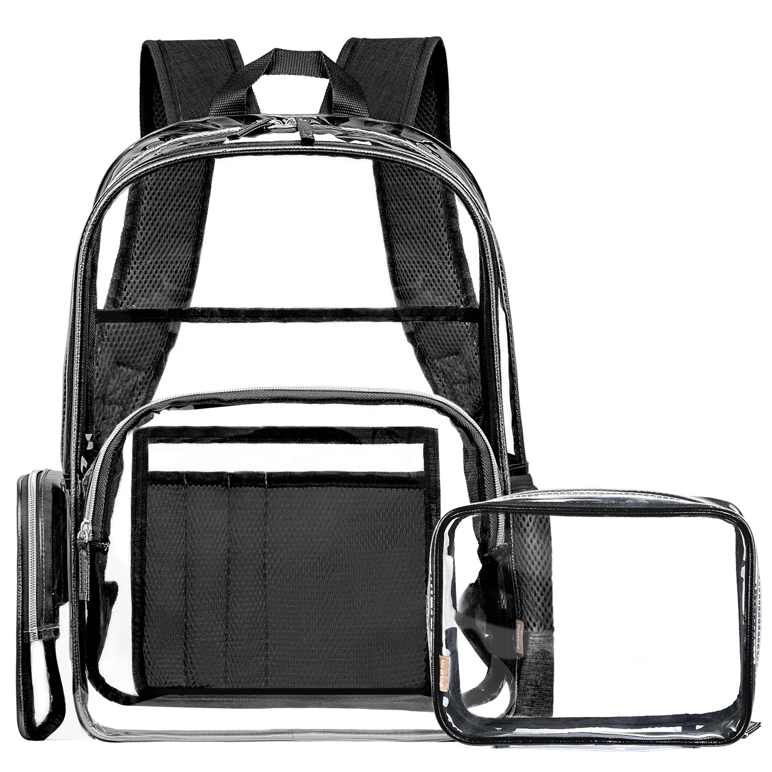 Classic Black Transparent Backpack Fashion Backpack Travel Travel Bag Student School Bag