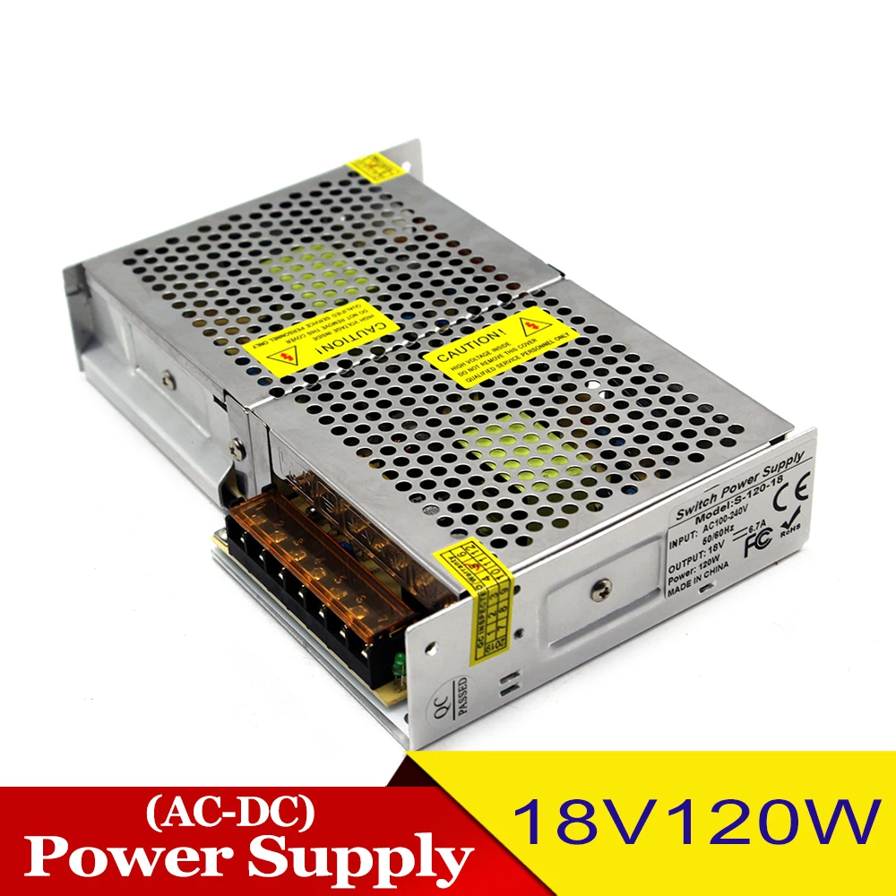 18 В постоянного тока Регулируемый импульсный источник питания 6.7A 120 Вт трансформаторы 110 220 AC DC SMPS для ЧПУ
