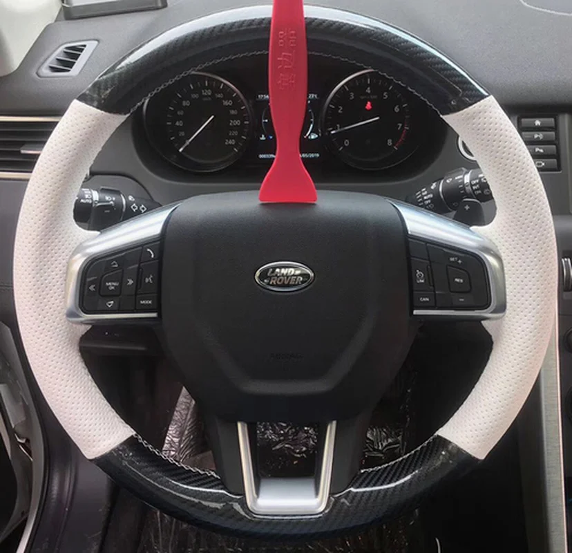 

For Land Rover Range Rover Evoque Freelander 2 Discovery 4 Hand-stitched Leather Suede Car Steering Wheel Cover Car Accessories