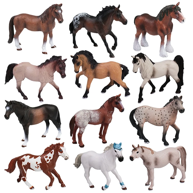 

Simulated Horse Model Horse World Famous Horse White Horse Dark Horse Set Wildlife Children's Horse Toy Ornaments Educational