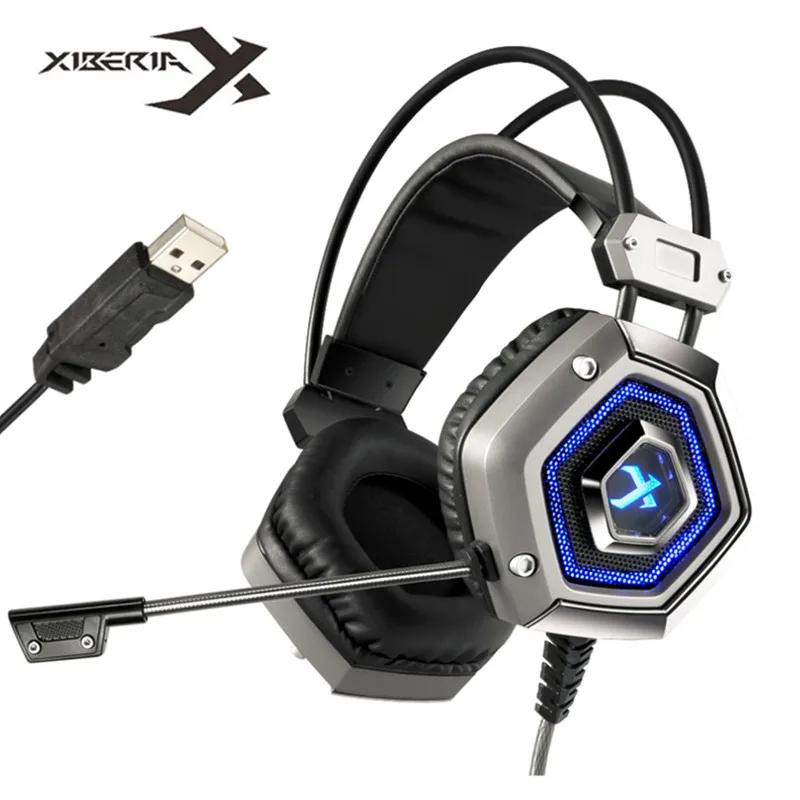 Pro USB стерео игровые наушники гарнитура для компьютера бас XIBERIA X13 Накладные ПК
