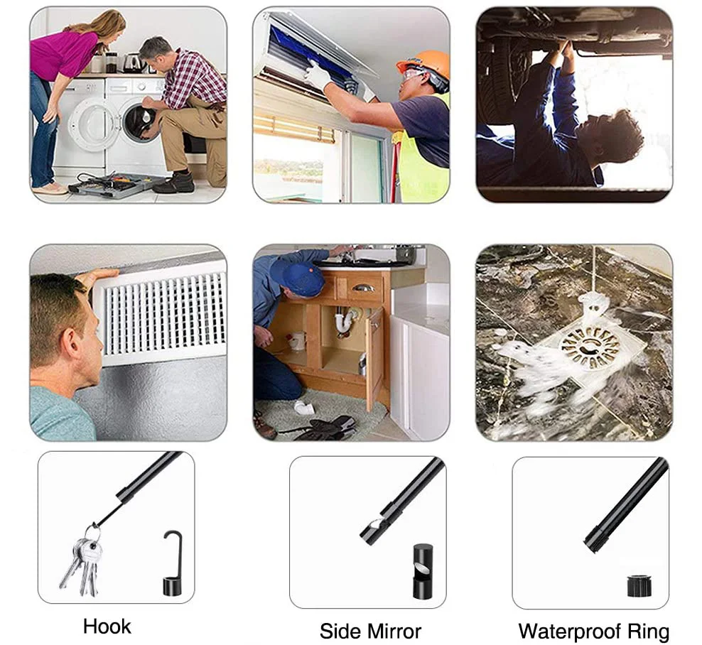 

Wireless Endoscope for Automotive Inspection Semi-Rigid Flexible Waterproof 5.0MP Auto Focus WiFi Borescope Camera for iOS iPad