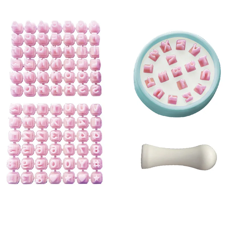 

Plastic Plunger Fondant Cookie Cutter Set Mold Biscuit Decor Baking Tools Set DIY Alphabet Letter Impress Accesorios Baking Mold
