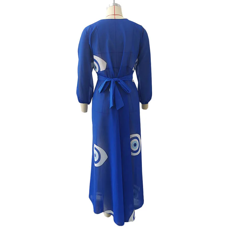 

Women Cover Up Beautiful Print Long Sleeve Dress Sexy Chiffon Casual Summer Beach Dress Fashion Bikini Long Bandage Cover-ups