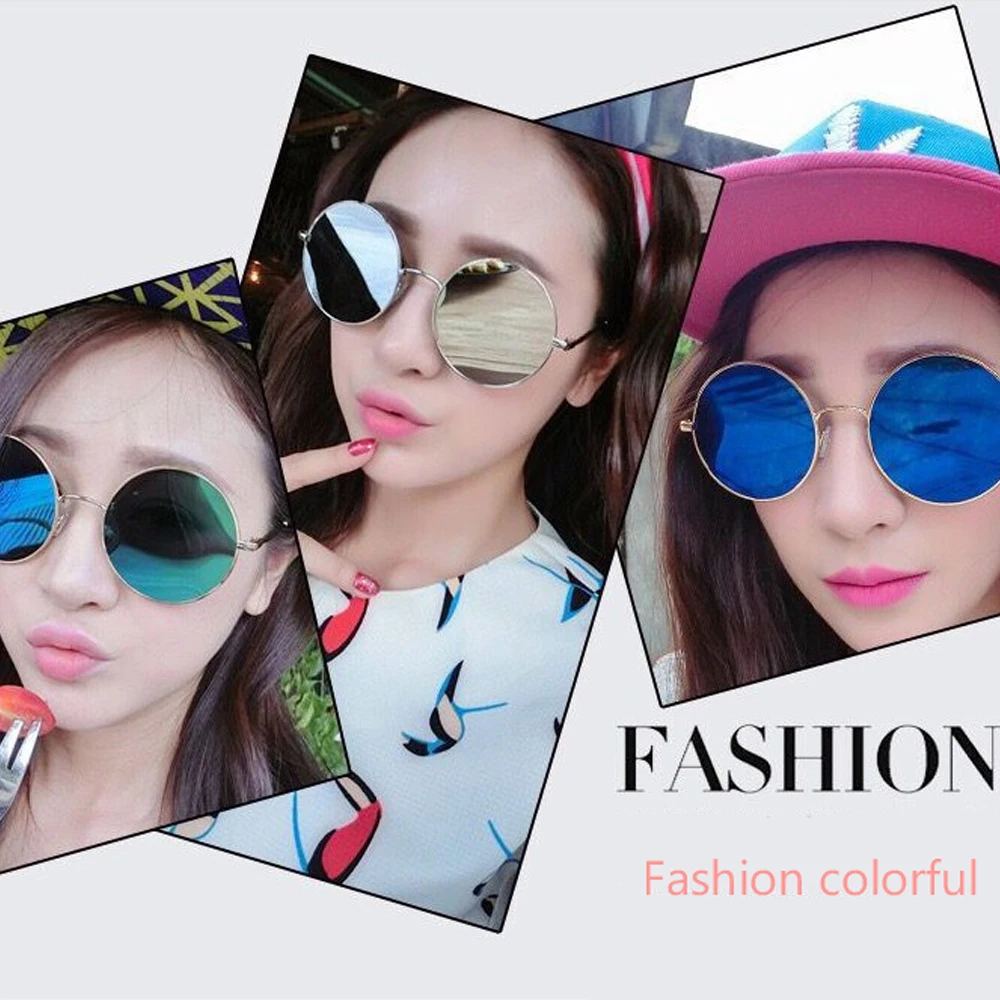 1 шт. круглые очки в стиле ретро женские и мужские солнцезащитные для вождения