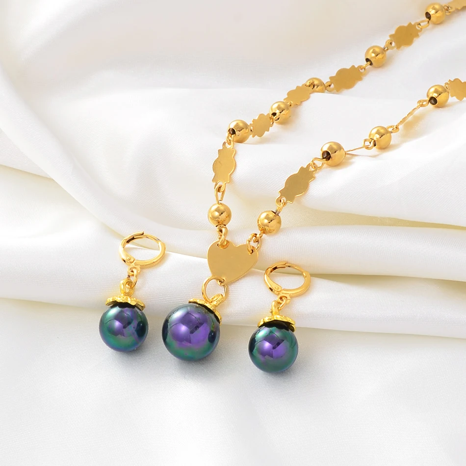 

Anniyo Hawaiian Pearl Jewelry sets Round Ball Beads Necklace Earrings Marshallese Guam Micronesia Chuuk Pohnpei Jewelry #238506