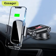 Essager 15W Qi Car Wireless Charger For iPhone 12 Samsung Xiaomi mi Induction Car Mount Fast Wirless Charging Car Phone Holder
