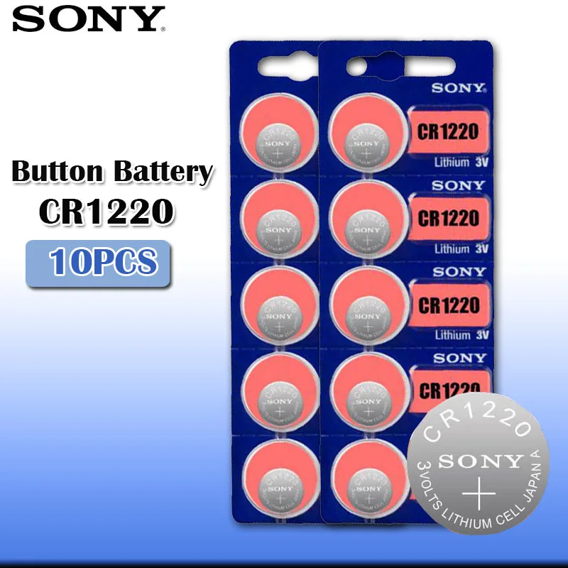 10 шт. sony CR1220 оригинальная литиевая батарея для ключей автомобиля часы пульт дистанционного управления игрушка cr 1220 ECR1220 GPCR1220 Кнопка батарея co