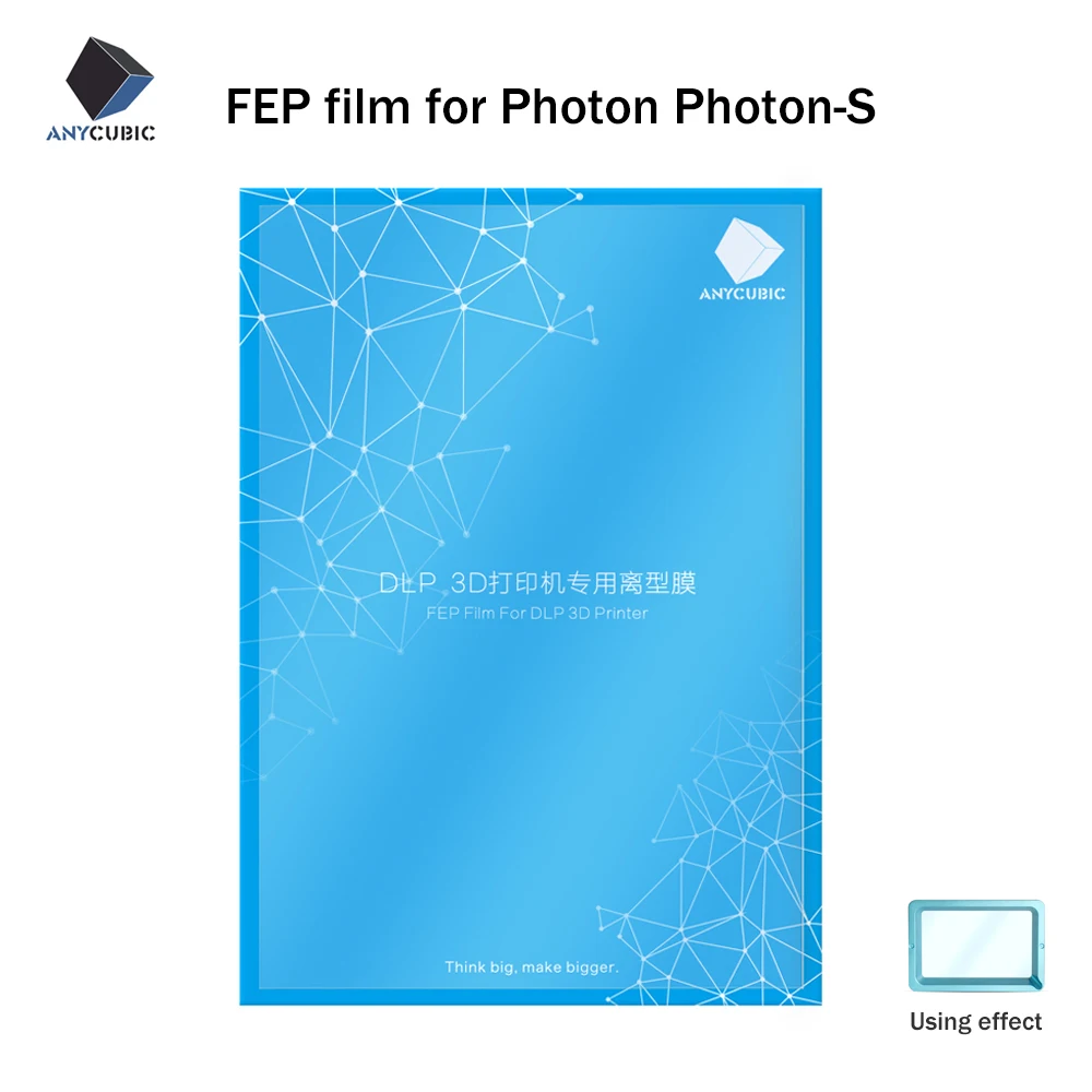 ANYCUBIC 5 шт./лот FEP пленка для Photon UVResin 3D принтер 140x200 мм SLA/LCD Fep листы 0 15-0 2 Принтер Нити