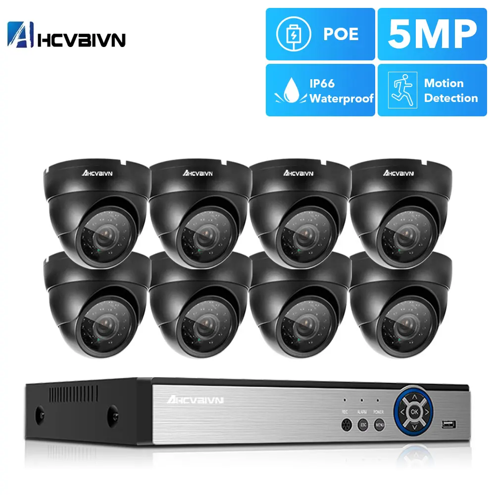 

Motion Detection H.265 POE Video Surveillance Kit 8CH NVR CCTV System 5megapixels Weatherproof CCTV Security POE IP Camera