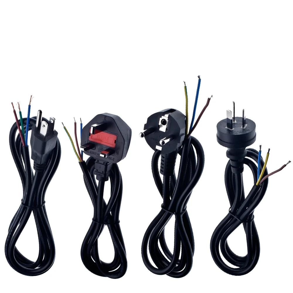

EU US UK AU Plug Power Wire Electrical Wire 1.5M Power Cord AC DC Wire Black Power Supply Extension Cable