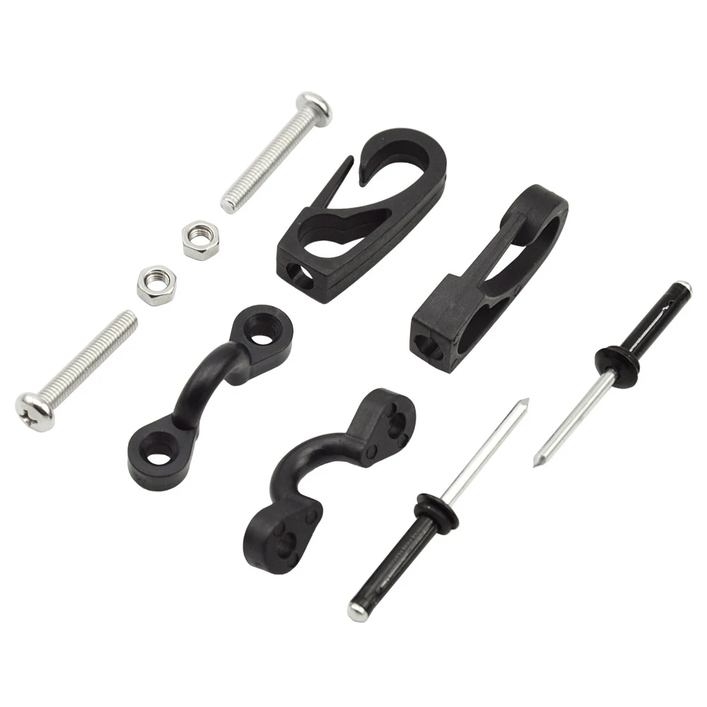 

Kayak Accessories Pad Eyes with Elastic Bungee Cord Rope 8 Feet Bungee Cord Hook Screws Rivets