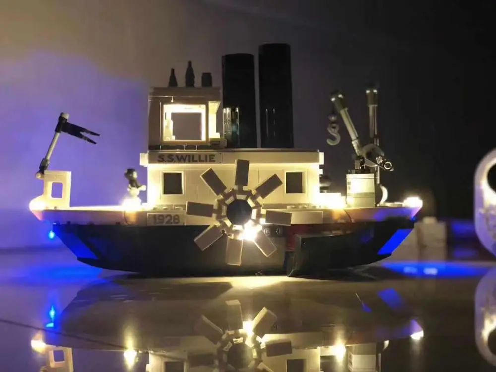 Новые идеи Steamboat Willie Совместимость с Iegoset 21317 16062 строительные блоки кирпичи