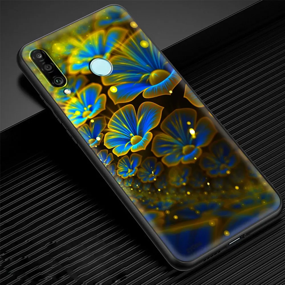 

Luxury Phone Soft Cover for Huawei P10 P20 Lite P30 Pro P40 Lite E P40 Pro Plus P Smart Z 2021 Case Coque Abstract Flowers