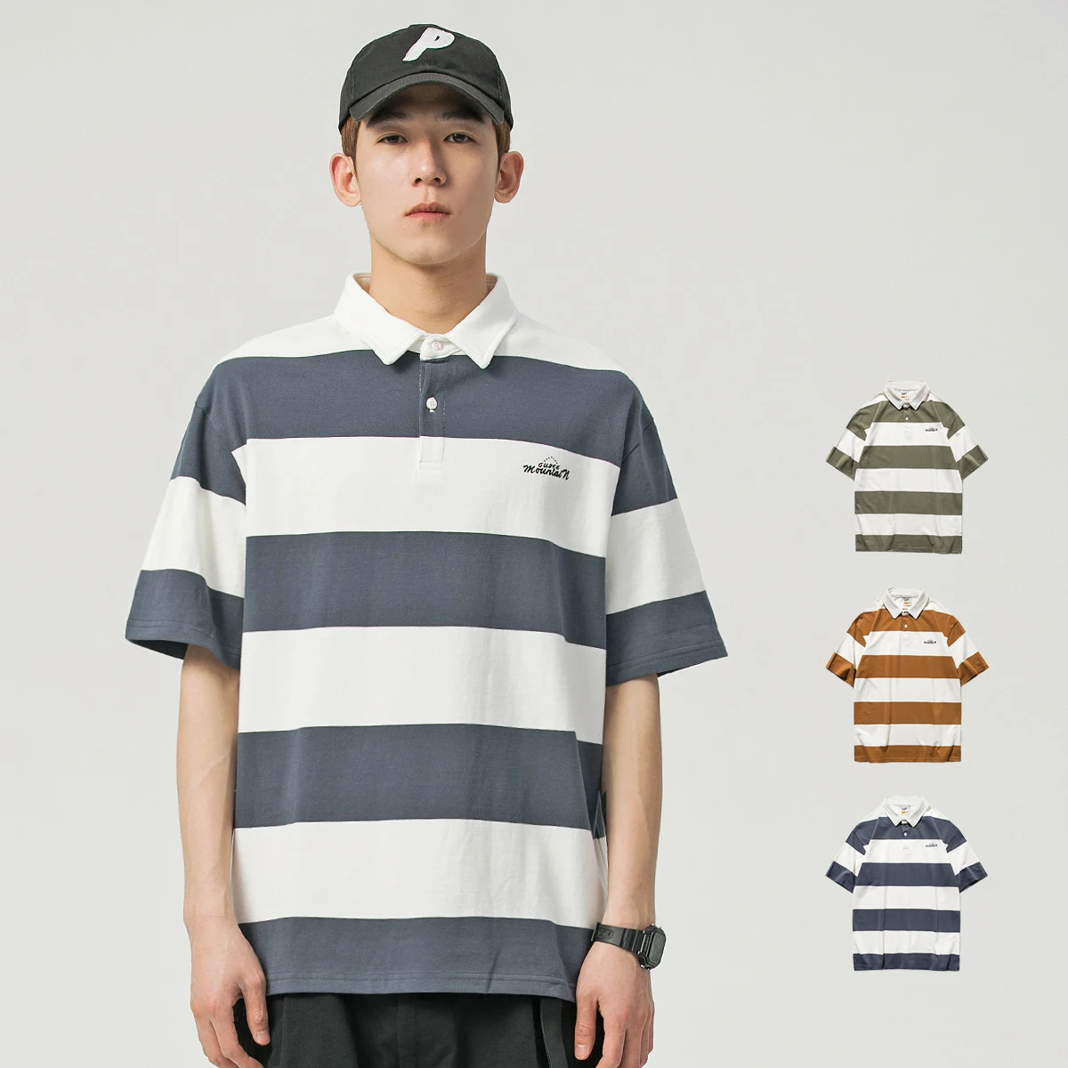 

Футболка мужская с коротким рукавом, хлопок, на пуговицах, Повседневная модная рубашка, BG50TS, лето