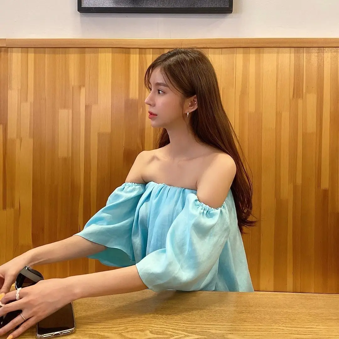 Корейский Chic отпуск Стиль темперамент для похудения с вырезом лодочкой и