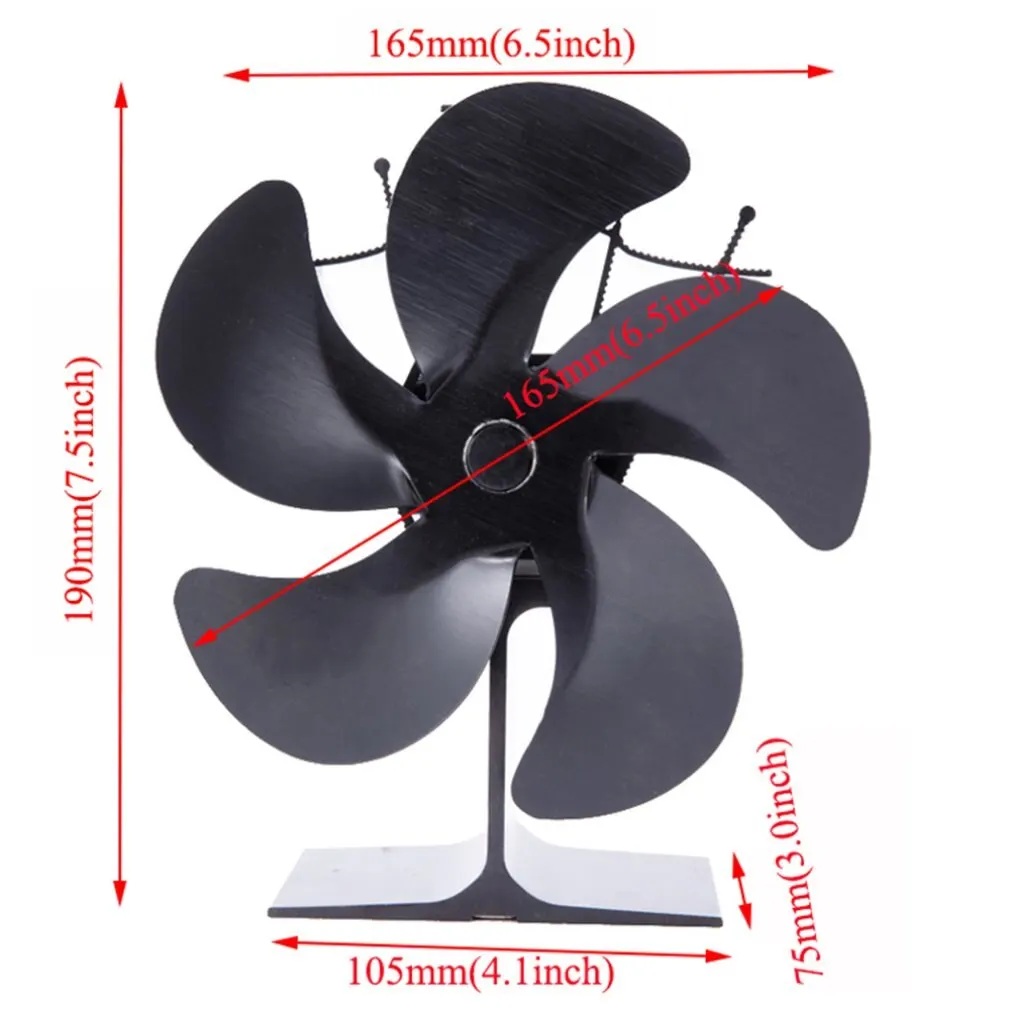 

SF202G Thermal Power Fireplace Heater Five Blades Fireplace Heating Fan Efficient Air Heater Low Noise Fan