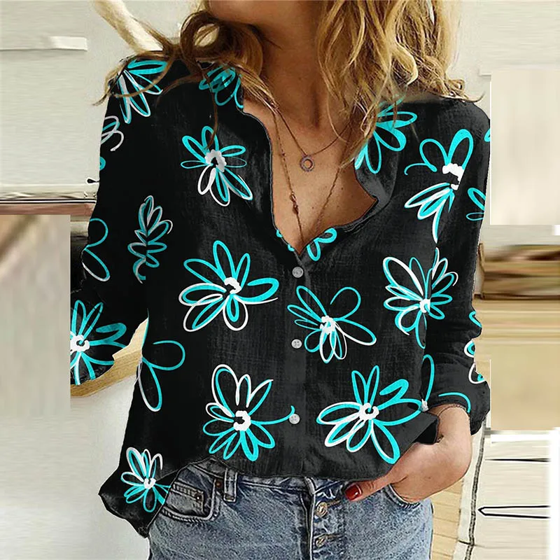 

Vintage Floral Print Blouse Shirt Women Spring Autumn New Fashion Turn Down Collar Long Sleeve Shirts Office Lady Elegant Blusas