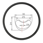 Ассиметричное углеродное колесо для горного велосипеда, 320 г, Ширина 30 мм, внешний диаметр 25 мм, внутренняя ширина XC BOOST, бескамерное колесо для горного велосипеда 24h 28h 32h