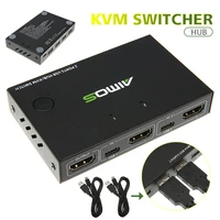 portable 2 ports usb 2 0 kvm switcher 4k hdmi compatible video display switcher for mousekeyboard sharing switch