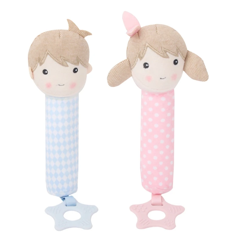 

Безопасный Прорезыватель для зубов для младенцев, мягкие плюшевые погремушки, игрушки-колокольчики, Детская развивающая игрушка с ручкой-п...