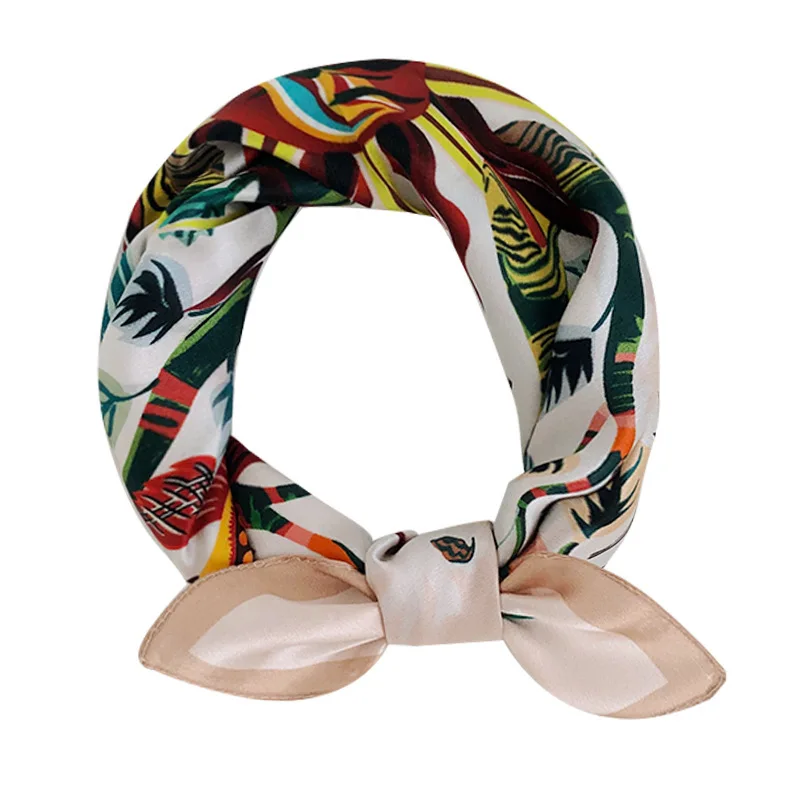 

2020 Hot Sale Women Hijab Winter 100% Silk Scarf Small Square Scarves Women's New Neck Fashion Bandana Poncho Foulard Femme