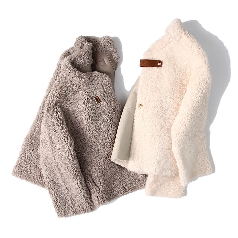 

Real Fur Coat Women Winter Coat Women Sheep Shearing Wool Jacket Two Side Wear Abrigos Mujer Invierno 2020 2C909W1504 YY674