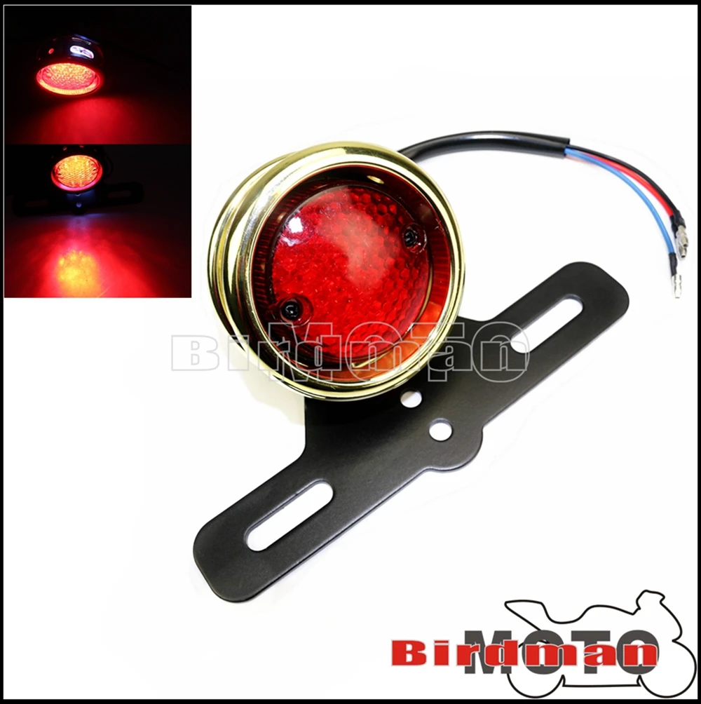 

Задсветильник светодиодный стоп-сигнал для мотоцикла, красный алюминиевый кронштейн для подсветки номерного знака, для чоппера, поплавка, ...