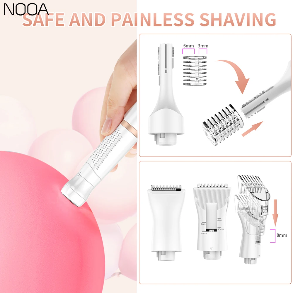 Женский Электрический эпилятор NOOA 4 в 1 безболезненное удаление волос зоне бикини
