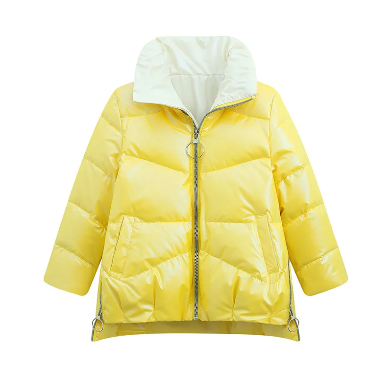 Зимняя детская стеганая куртка для девочек Теплая хлопковая с высоким