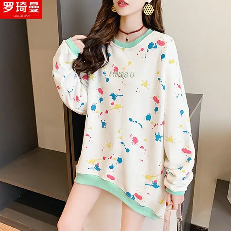 

Thin / plush and thickened two-piece round neck sweater with cotton