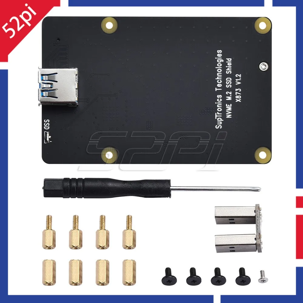 

Плата расширения X873 NVME M.2 SSD с адаптером USB 3,1, светодиодный красный индикатор для Raspberry Pi 4B, поддержка Key-M 2280 SSD