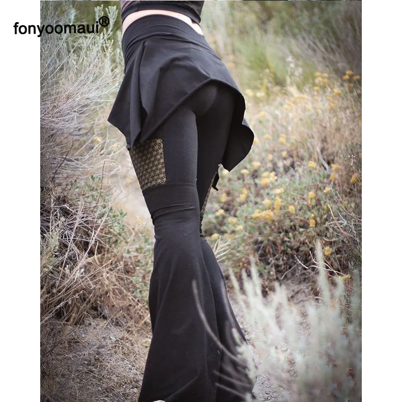 Женские облегающие брюки клеш юбка асимметричной длины в готическом стиле