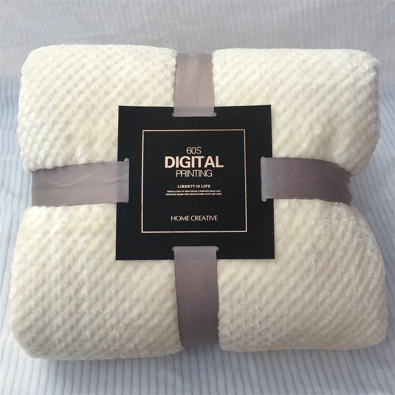 Однотонное Фланелевое шерстяное одеяло в полоску Супермягкие зимние одеяла