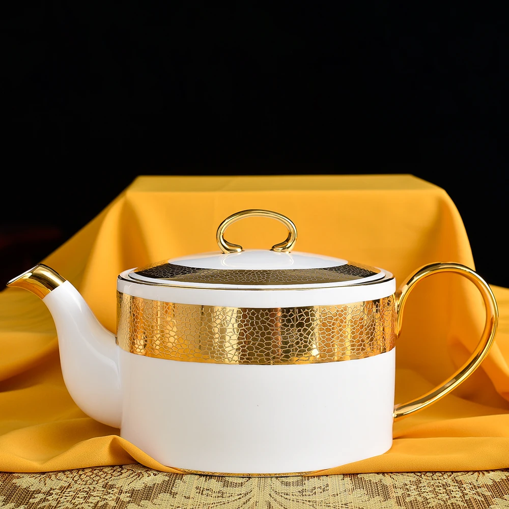 Juego de tazas de caf&eacute; de porcelana china, set de 15 piezas de cer&aacute;mica, juego de t&eacute; de la tarde, exquisito estilo europeo de oro en relieve-1