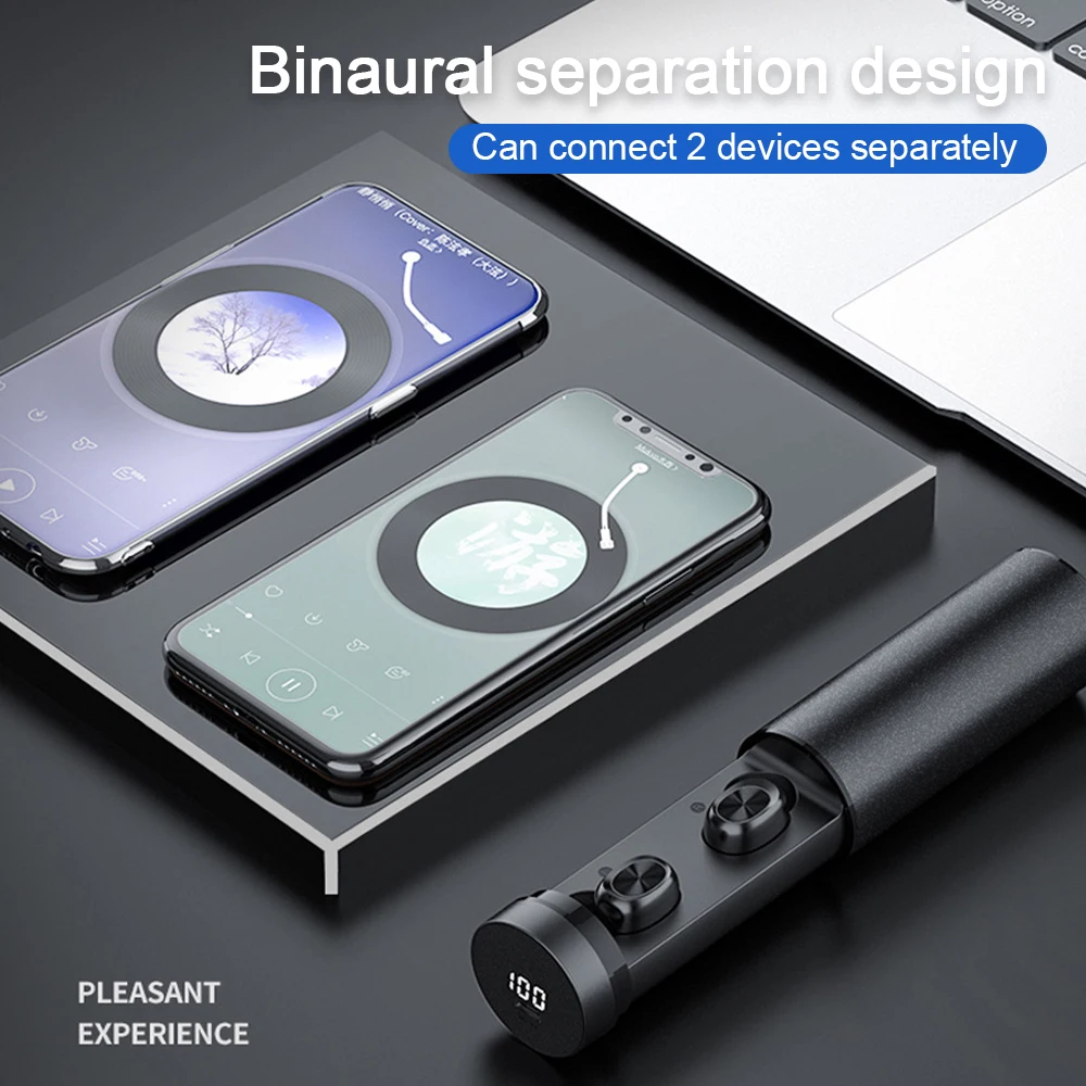

TWS Bluetooth 5.0 Earphones LED Digital Display Touch Control Noise Reduction Wireless Stereo Sports Waterproof Earbuds