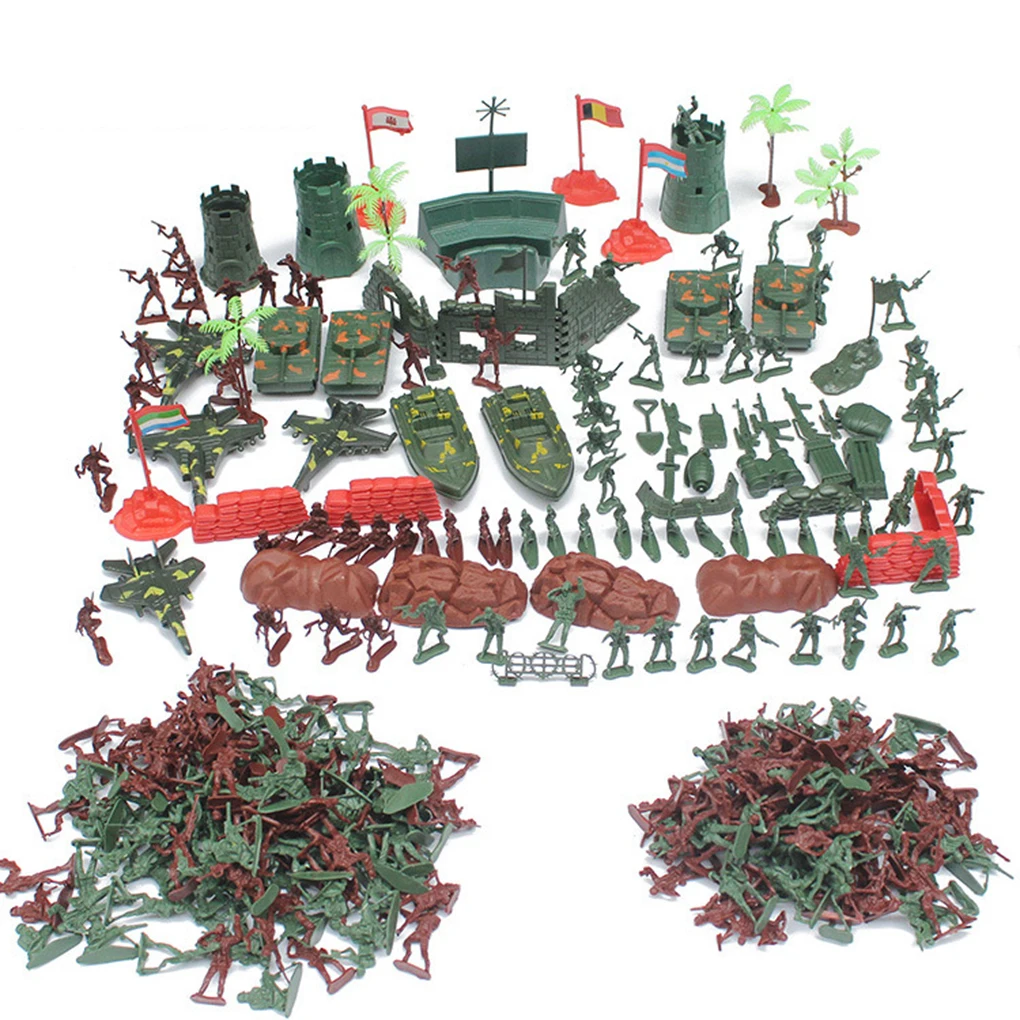 

290pcs Soldiers Armament Playset Kids Army Base Sand Table Toys Doll Gift Plaything Sufficient Recreational Models