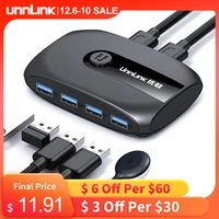unnlink usb kvm switch usb 3 0 2 0 switcher with extender 2 computers share 4 usb hub ports for keyboard mouse printer u disk