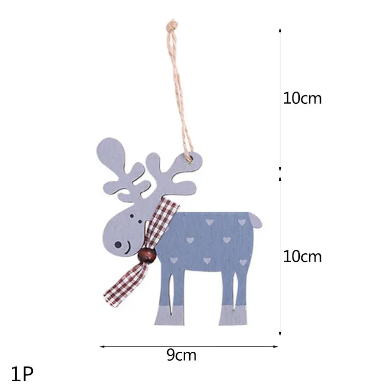 Multi Style Christmas Wooden Pendant Creative Wood Craft Ornaments DIY Chriatmas Tree Hanging Decoration Xmas Gift Supplies - Цвет: 1P-378-B04