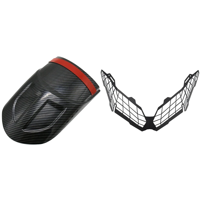 

2 Pcs Motorcycle Accessories: 1 Pcs Front Mudguard Fender & 1 Pcs Headlight Guard Headlight Protector Grille Cover
