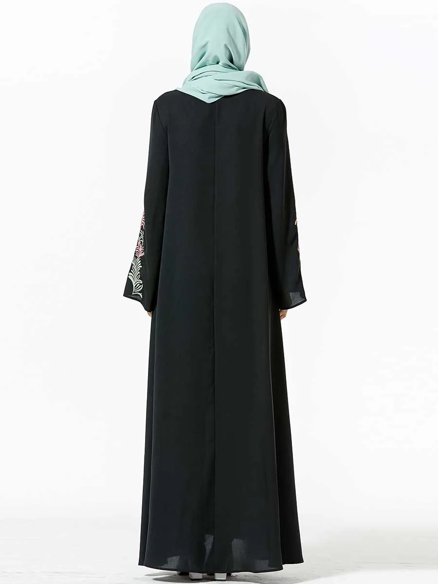 Женское длинное платье Кафтан с вышивкой в турецком арабском и мусульманском