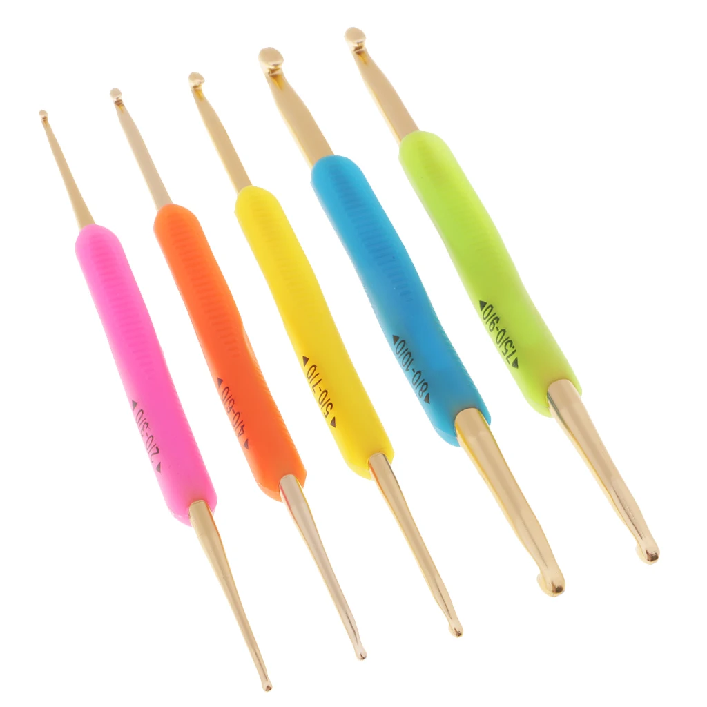 

5Pcs Crochet Hooks Knitting Set, Aluminum Double End Crocheting And